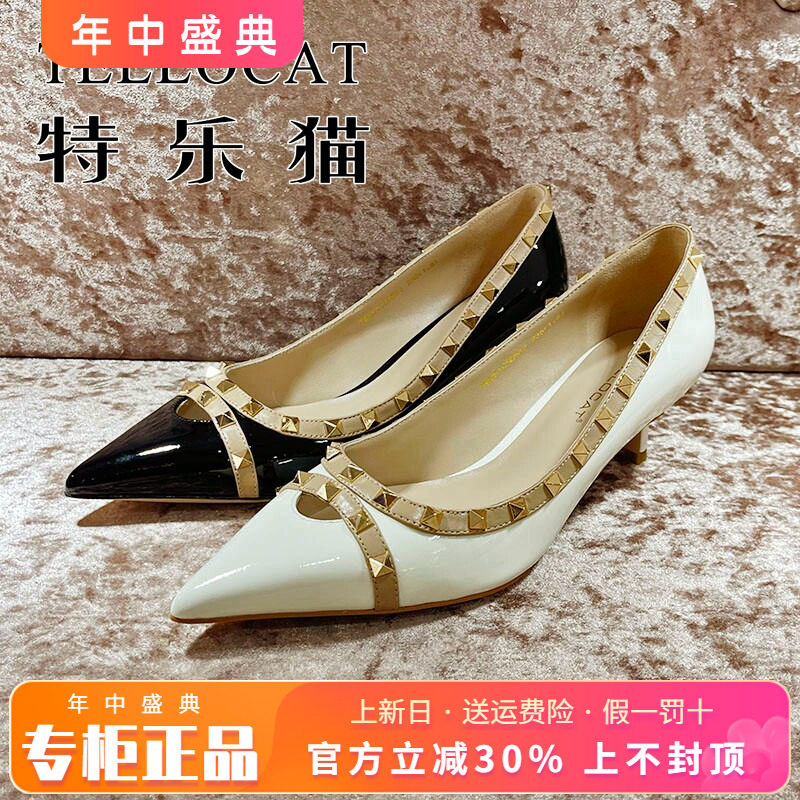 专柜正品特乐猫女鞋2026春新款个性细跟尖头高跟单鞋TKD61C50583