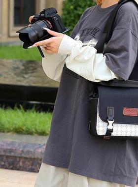 佳能R50 M50单肩单反相机包男女富士XT30 索尼zve10尼康z30摄影包