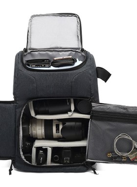 适用于多功能佳能尼康索尼单反相机包快取摄影包侧取双肩背包男女