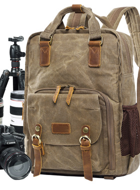 佳能80D 70D 6D 5D3防盗帆布单反相机包双肩数码电脑包摄影包背包