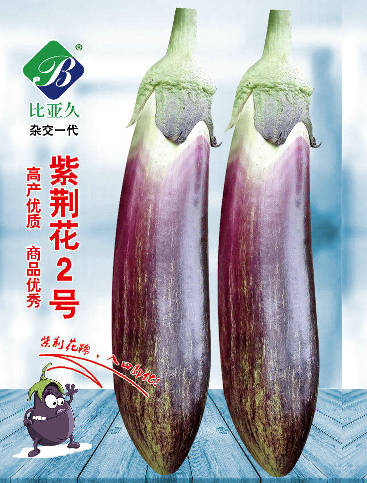 紫荆花2号长棒形紫花茄茄子种子早熟杂交高产抗病采收期长蔬菜5克
