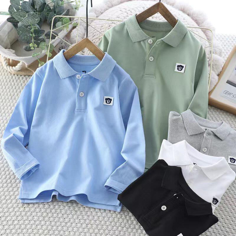 男童春秋纯棉polo衫长袖2026新款中大童儿童洋气酷帅休闲童装卫衣