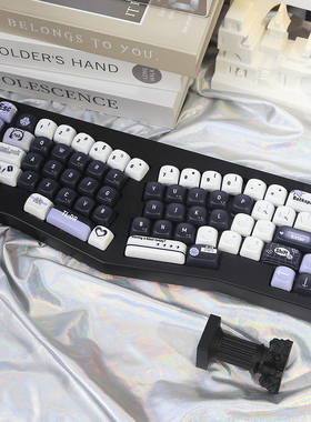 MOA高度无属性简约风黑色紫色键帽pbt适配机械键盘hi75 s99 f75