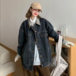 牛仔外套女春秋2023新款 胖妹妹mm学生百搭宽松bf炸街夹克上衣 大码