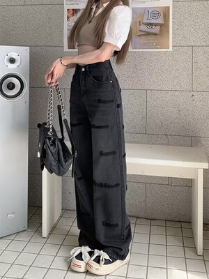 阔腿裤长裤常规牛仔秋冬