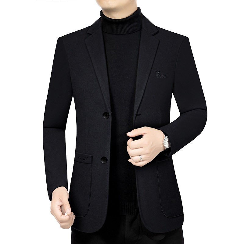 恒之智百货男装高端男士西服西装外套时尚纯色单西上衣休闲爸爸装