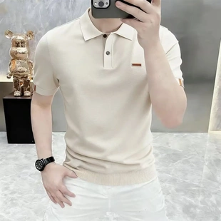 T恤上衣男装 卡尔精品服饰春夏款 翻领透气半袖 男士 针织短袖 polo衫