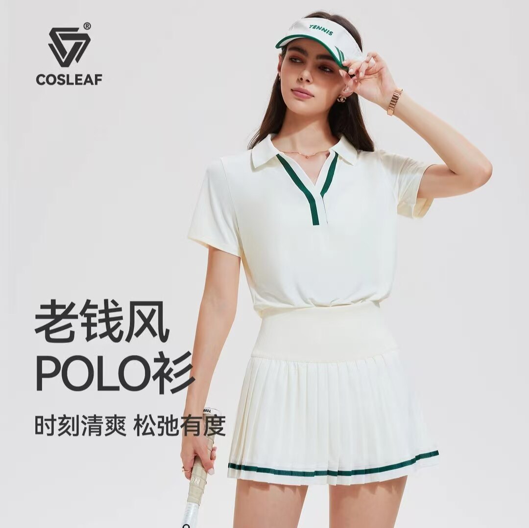 2025夏季新款科里芙女款Y领速干运动短袖T恤网球羽毛球健身服上衣