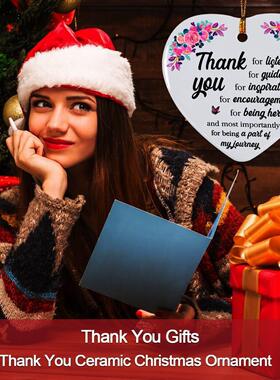 跨境 2025年圣诞节新品陶瓷挂件送亲人朋友的 感谢礼物装饰品挂件