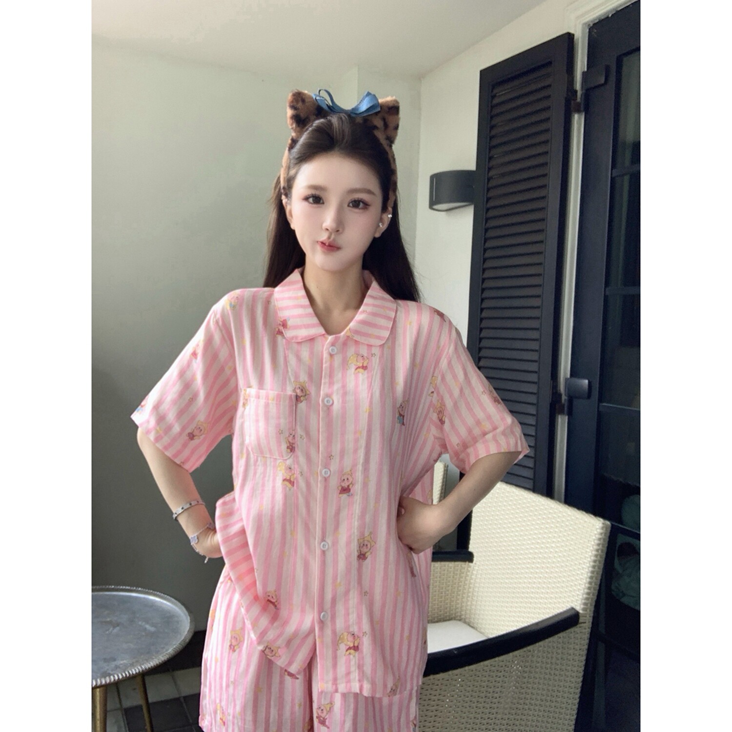 小象【星星人呀】软糯亲肤全棉婴儿棉纱短袖+短裤 睡衣家居服套装