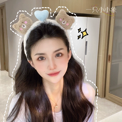 Милый трехмерный ободок, повязка на голову для умывания, аксессуар для волос, с медвежатами, популярно в интернете