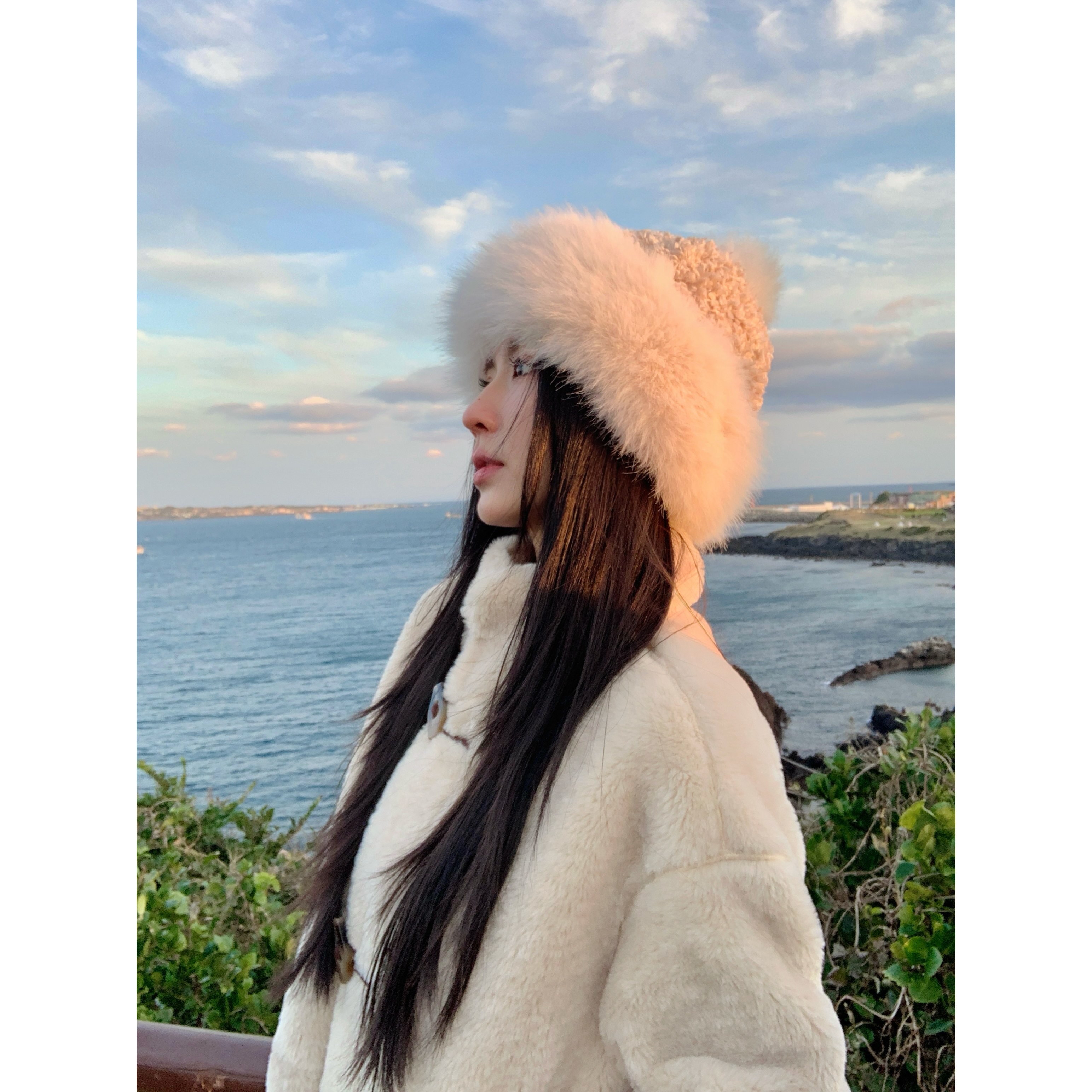 小象【雪国情书】超显脸小高级感仿狐狸毛皮草渔夫帽保暖护耳盆帽