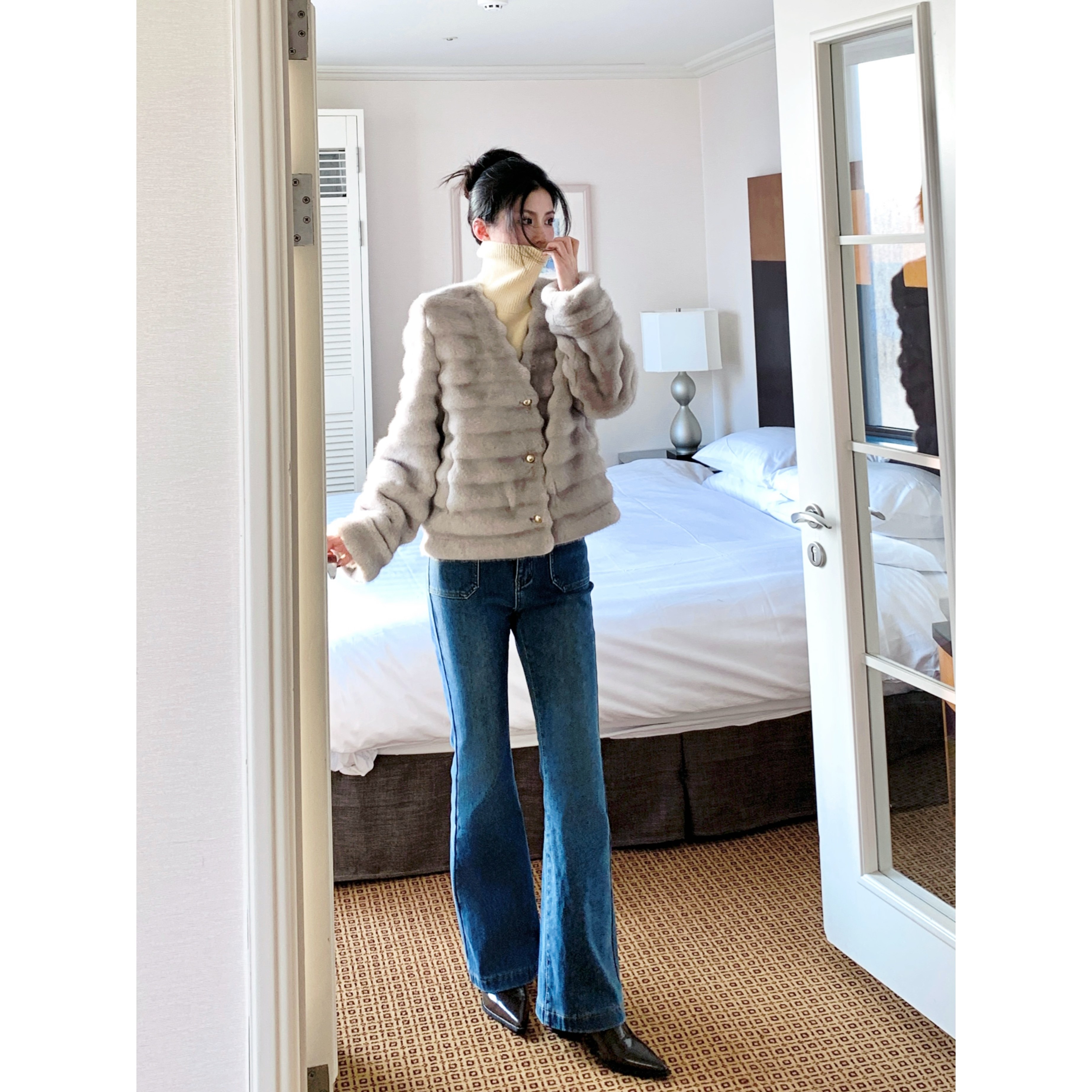 小象【年度裤王】加绒高腰微喇叭显瘦显高显腿直牛仔长裤女冬新款,女装/女士精品,牛仔裤,淘宝优惠券,粉丝福利购,淘宝优惠卷