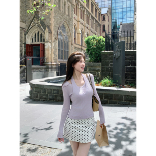 A字半身裙 小象 短裙裤 网纱波点雪纺印花西装 防走光 miu点波波