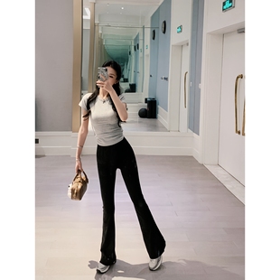 瑜伽裤 小象 长裤 提臀收腹打造超模腿 弹力微喇显瘦高腰鲨鱼裤