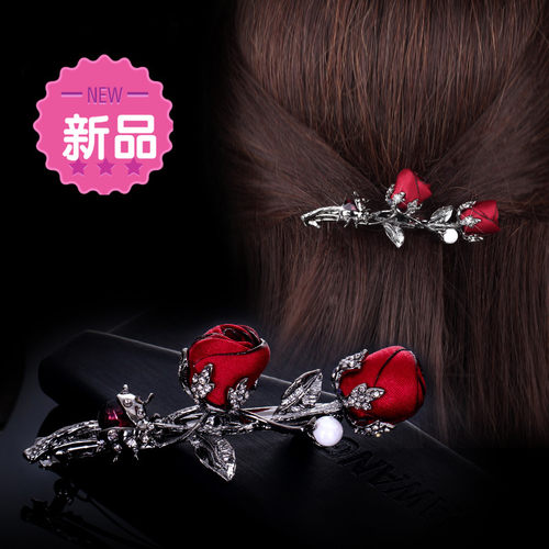 包邮复古发夹蝴蝶结头饰品水钻