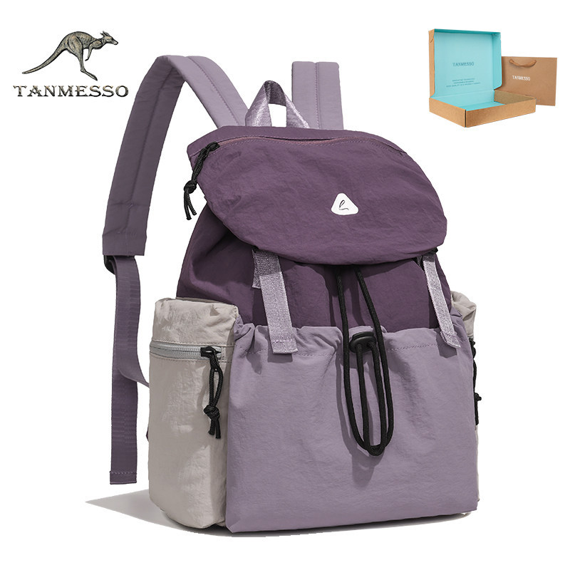 tanmesso双肩短包泡芙软包新款户外登山包背包旅游轻便大容量书包