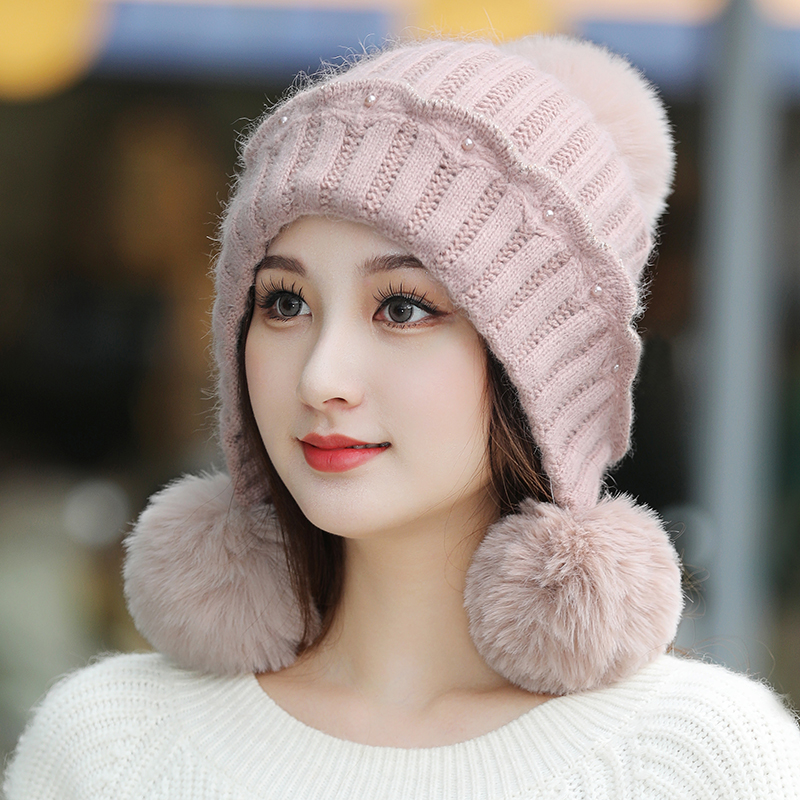 帽子女冬天保暖毛线棒球帽