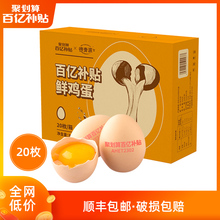 20点 ： 9.8元包邮  德青源 谷物饲养 新鲜鸡蛋 20枚