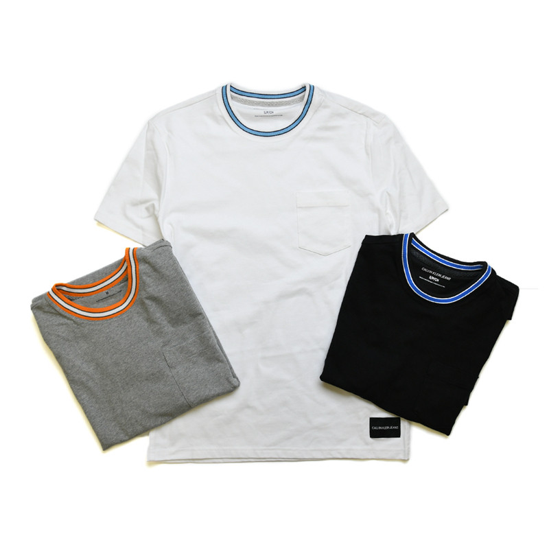 清仓Calvin Klein男士CK纯棉半袖打底衫装夏季圆领纯色短袖T恤