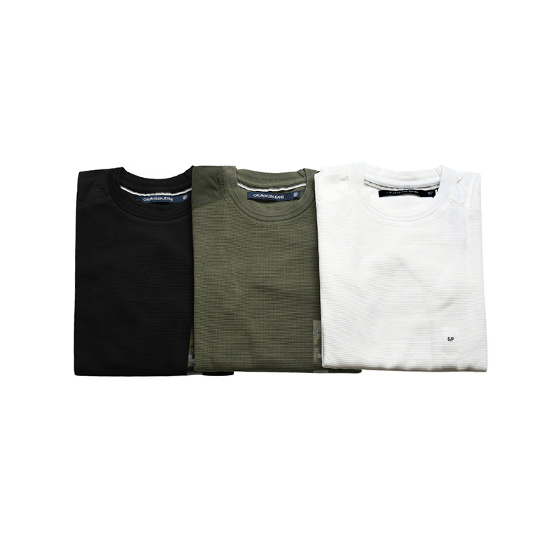 清仓calvin klein jeans ck男装春秋圆领长袖T恤薄款套头针织衫男