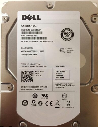 希捷戴尔Seagate ST3600057SS 600G 3.5寸15K SAS W347K