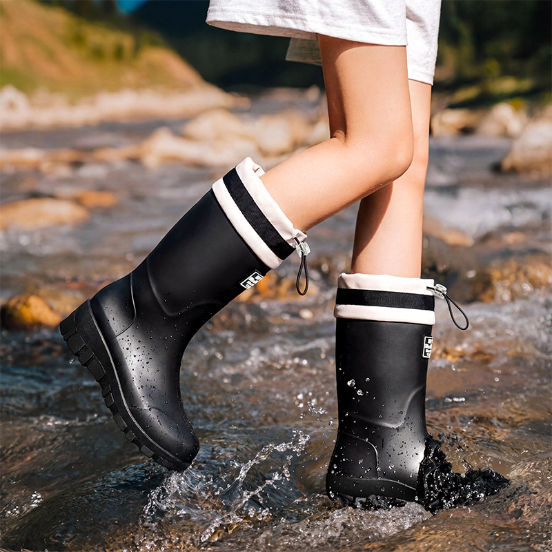 特高筒加绒防水雨靴女款