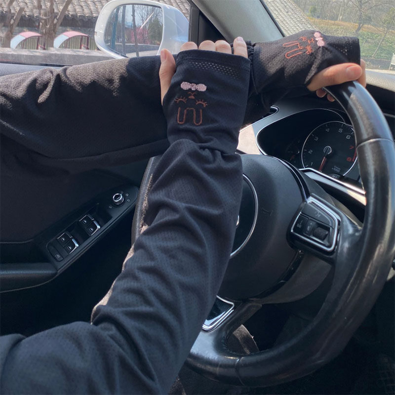 SUMMER LOOSE SUNSCREEN ICE SILK SLEEVE SLEEVE FOR WOMEN DRIVING CYCLING SUMMER BREATHABLE SUNSHADE THIN ARM ARM GLOVES