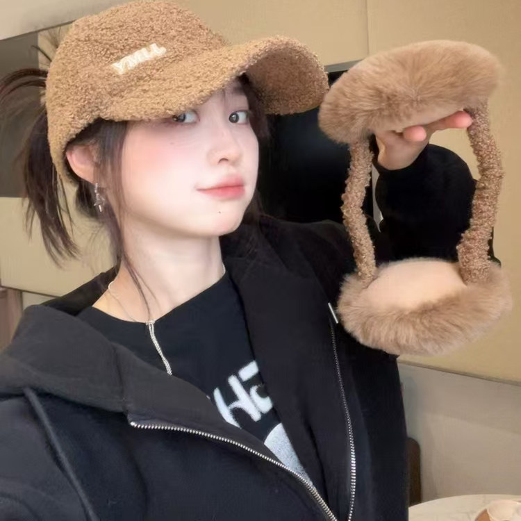 秋冬季可扎高马尾鸭舌帽加可拆卸