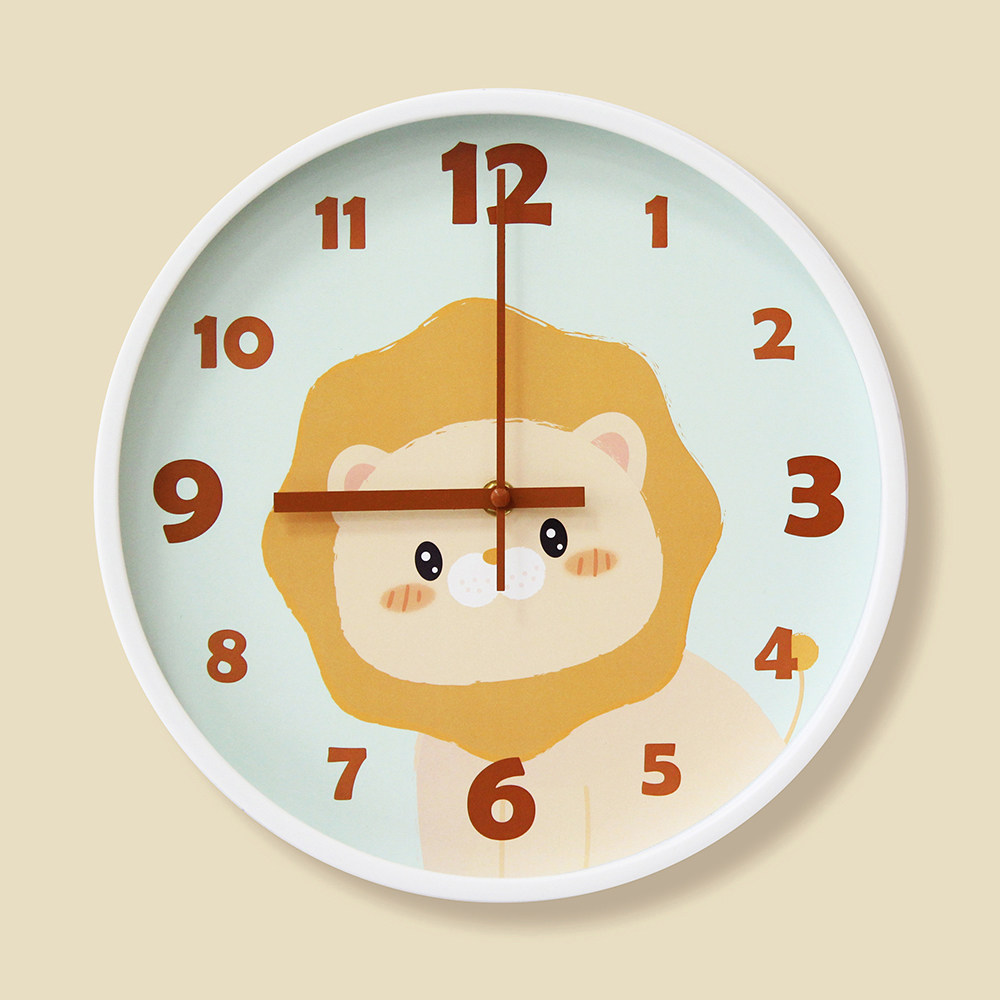 超静音卡通可爱原创挂钟女童女孩简约男童男孩儿童卧室挂表时钟表