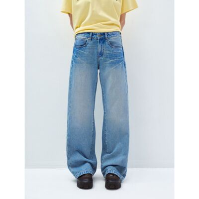 Hello September 水洗复古低腰修身显瘦修饰腿型直筒牛仔裤V60098