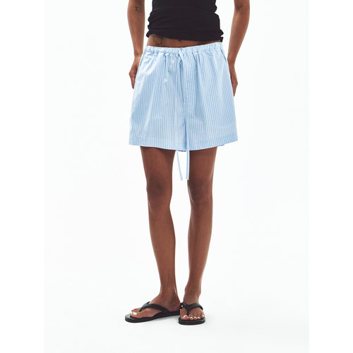 Hello September 清爽易穿条纹阿罗短裤弹力松紧腰休闲裤女V60546