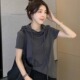 宽松休闲纯棉短袖 连帽卫衣女夏季 t恤女上衣 爆款 时尚 女装 2025新款
