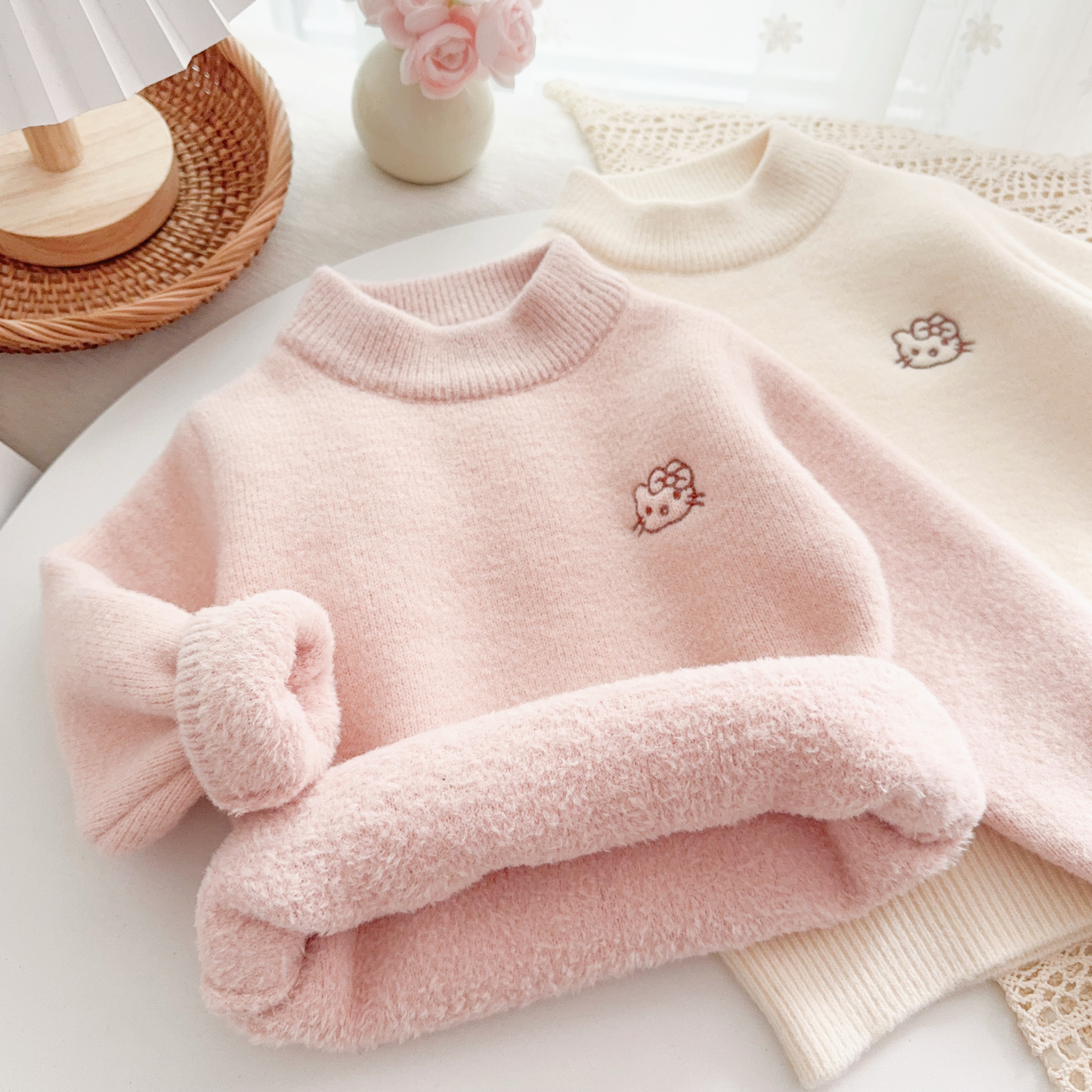 女宝宝一体绒打底毛衣女童加绒加厚针织内搭小童中高领冬装上衣,童装/婴儿装/亲子装,毛衣/针织衫,淘宝优惠券,粉丝福利购,淘宝优惠卷