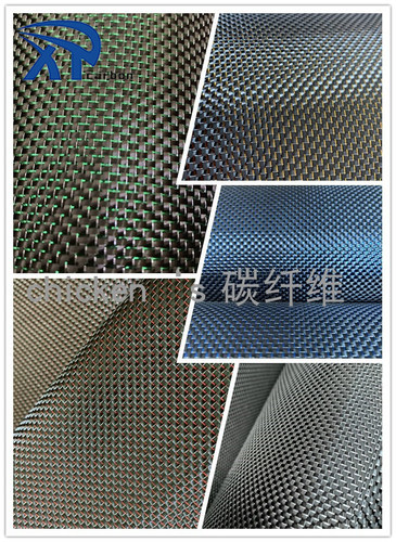 3K进口金银丝拉丝碳纤维布红蓝银绿金230g厂家直销汽车内饰干碳布 - 封面