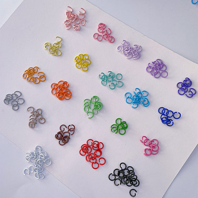 烤漆彩色开口圈单圈铁环链接圈手工diy自制钥匙扣挂环配件材料C圈