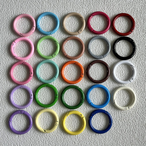 35mm合金大号弹簧圈泡泡玛特彩色开口环扣包包配件钥匙扣烤漆彩色