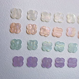 仿贝壳四叶草发夹配件手作diy材料一字夹发饰仿贝母手工饰品自制