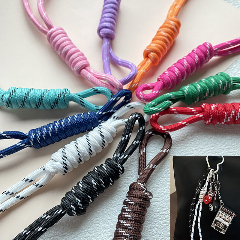 ins潮流挂件彩色打结编织绳潮包挂绳手工diymiu系包挂配件复古绳