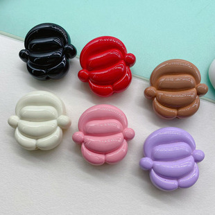 红色气球人通孔亚克力串珠配件自制钥匙扣挂件配饰手绘底胚珠DIY