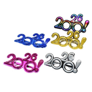 2026年数字镂空眼镜框新年过年派对装饰跨年舞会年会气氛拍照道具