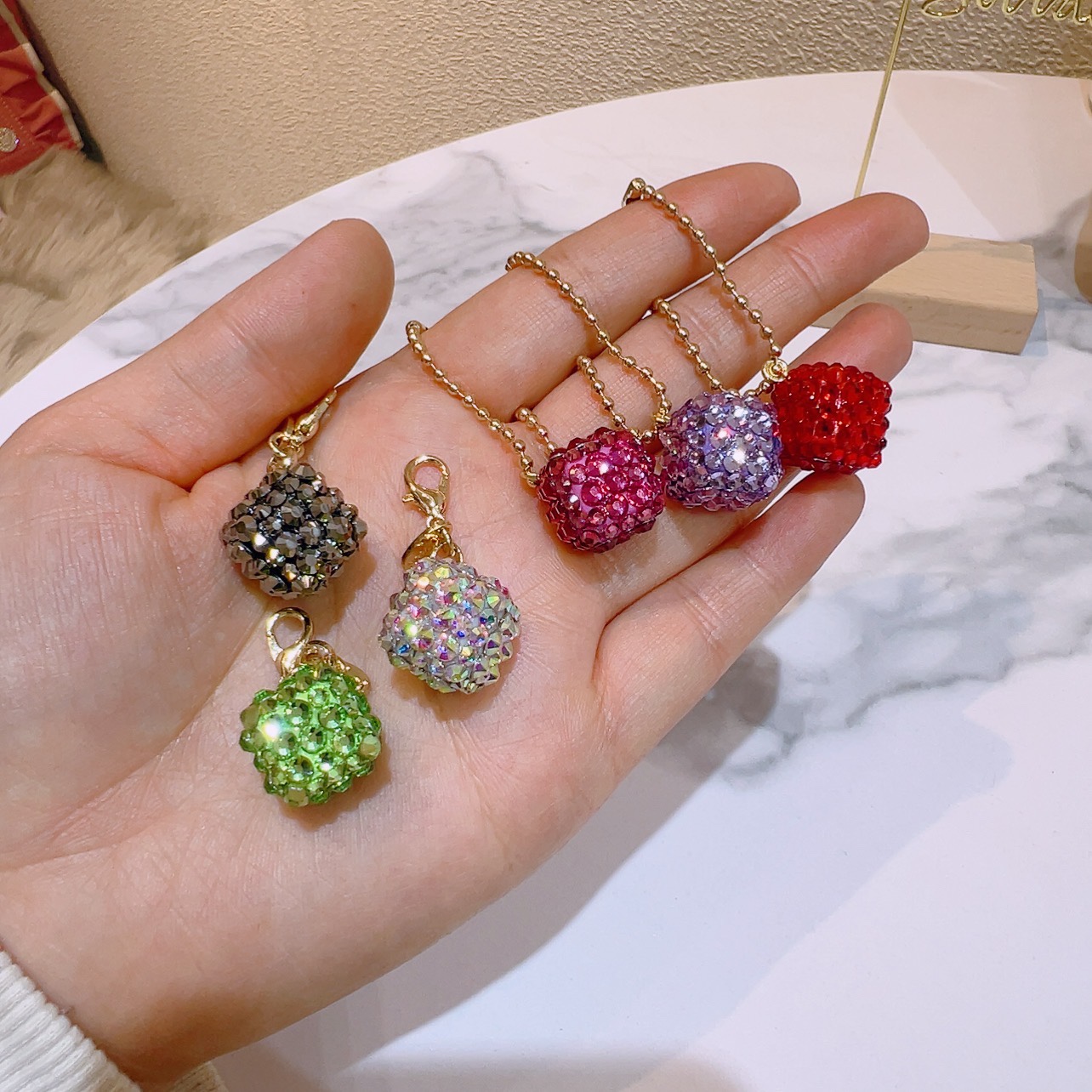 mumu手作饰品 彩色方糖水钻拉链扣挂件日常手帐实用小饰品