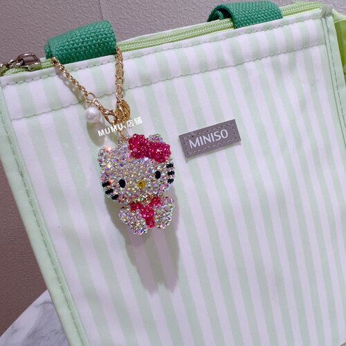 mumu饰品 立体凯蒂猫包挂件水钻bling闪