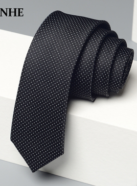 潮酷黑色白点韩版领带男团休闲衬衫女装饰手打学院风细窄学生5cm