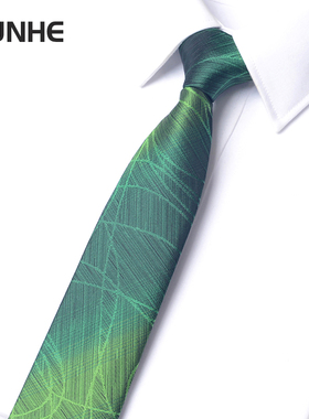 6cm领带韩版绿色水纹渐变西装衬衫休闲男士窄版上班工作职业企业