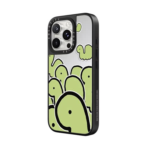 C家适用iPhone苹果16promax手机壳16pro/15pro软胶15/17PRO网红16个性16plus补妆镜14奢华13潮牌小恐龙玩偶17
