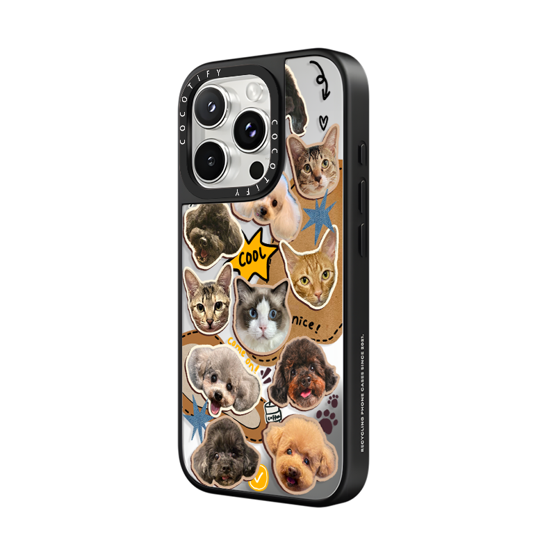 C家适用iPhone苹果16promax手机壳15/16plus/16/17P硬壳12补妆镜15pro潮牌14网红13软胶16pro潮写实狗狗贴纸
