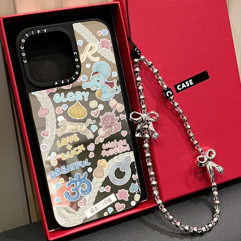 C家联名泰国珠宝Ravipa大象多重元素适用iphone16手机壳15promax苹果14pro镜面MagSafe磁吸13艺术12时尚17