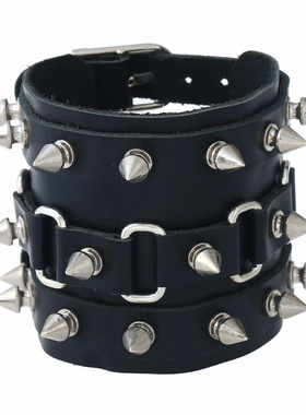 厂家直销手镯非主流牛皮手镯朋克