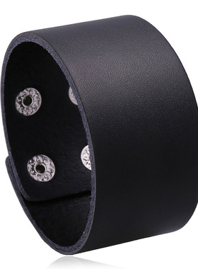 朋克光板牛皮手链简约个性